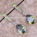 Competitive Price Olive Crystal Ball Drop Diamond Long Drop Earrings